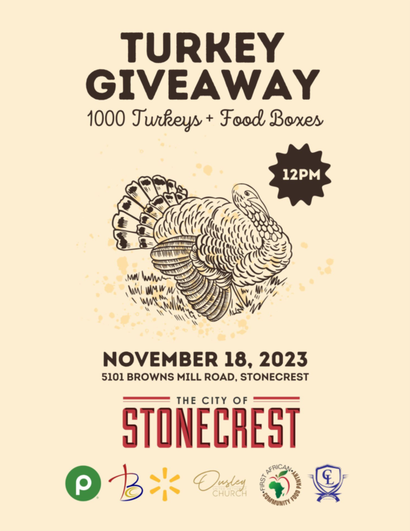 City of Stonecrest Announces Turkey Giveaway Event at Browns Mill Recreation Center